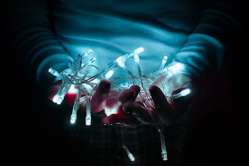 Person Holding White String Lights