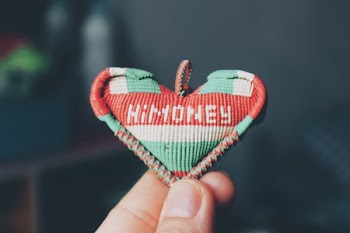 Person Holds Red and Teal Himoney Pendant