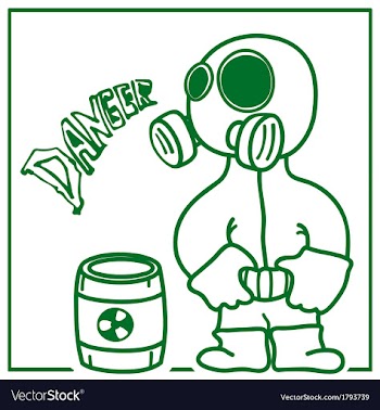 Person in a gas mask vector image