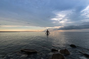 person in body of water