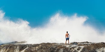 Person In Front Of Waves