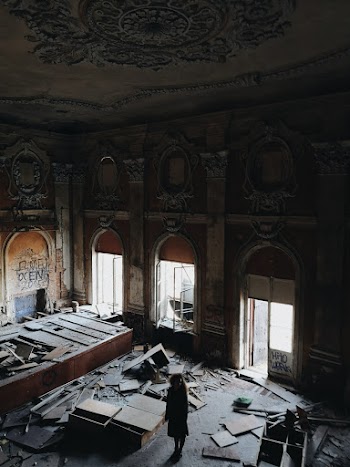Person Inside Abandoned Building
