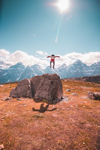 Person Jumping Mid Air