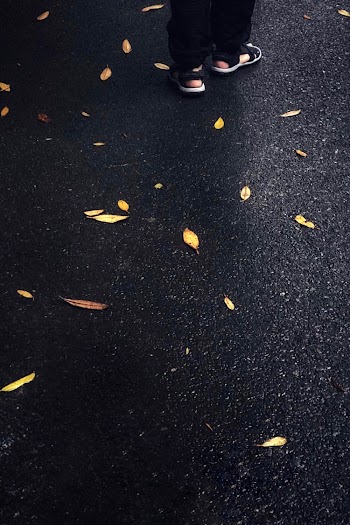 person on asphalt