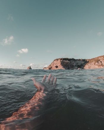 person on body of water