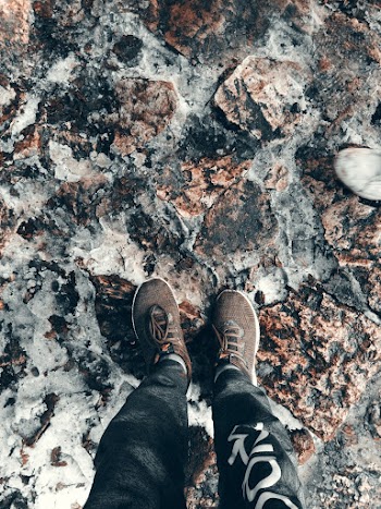 person on rock
