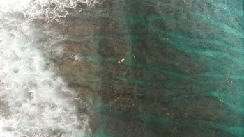 Person on Surfboard Waiting for Big Waves