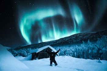 Person on White Snow Field