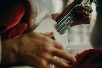 Person Playing A Ukulele