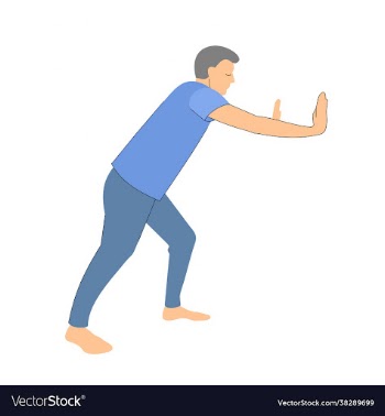 person pushes or moves something man in full