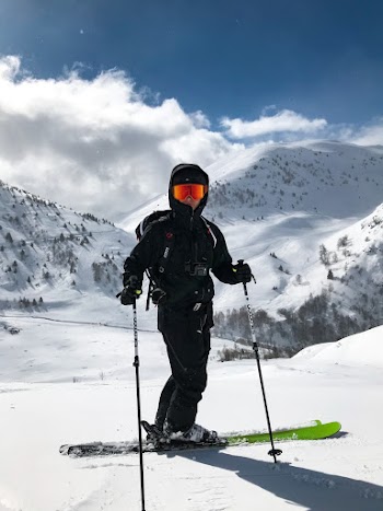 Person Riding Ski Board