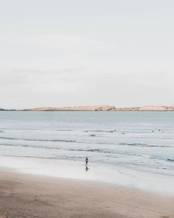 person running on shore