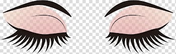 Person's two eyes illustration, Eyelash extensions Mascara Perm Artificial hair integrations, painted eyes closed transparent background PNG clipart
