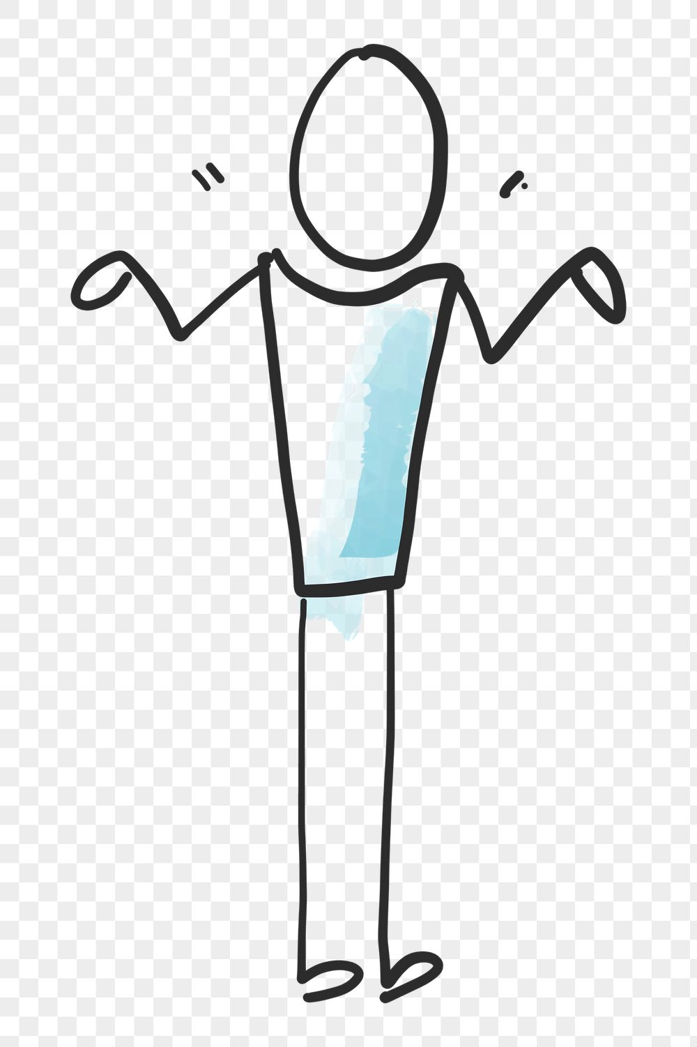 Person shrugging png, confused stickman | Free PNG - rawpixel