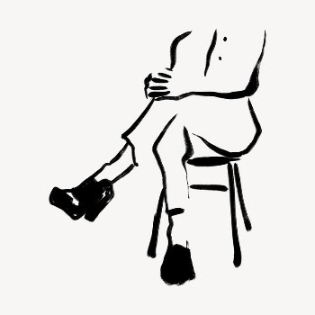Person sitting collage element, drawing | Free Photo - rawpixel