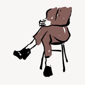 Person sitting collage element, drawing | Free Photo - rawpixel