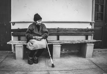 Person Sitting on Wooden Bench