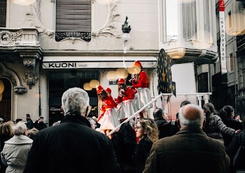 person standing in front of building