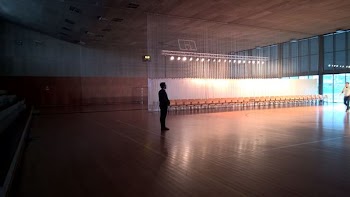 person standing in stadium