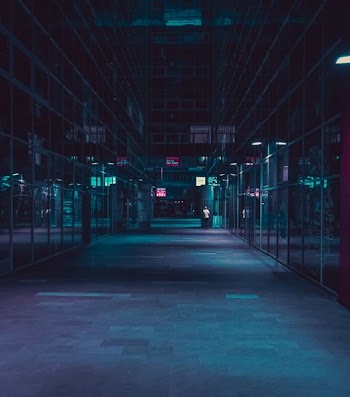 person standing inside building