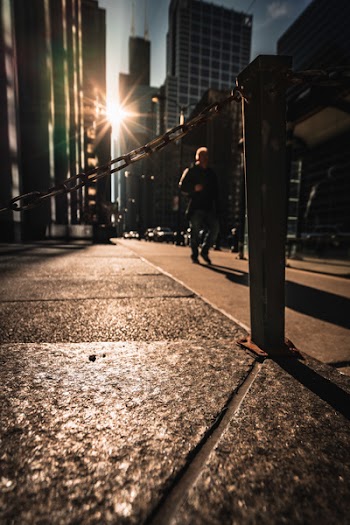 Person Standing on Road