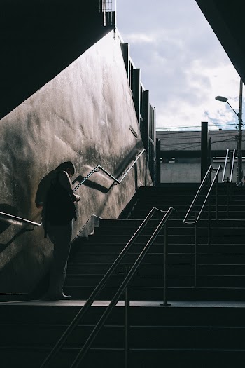 Person Standing on Stair