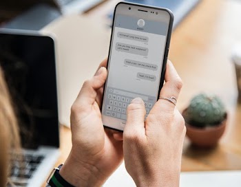 person texting