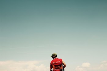 person under sunny sky