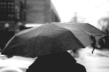 person using umbrella during rainy day