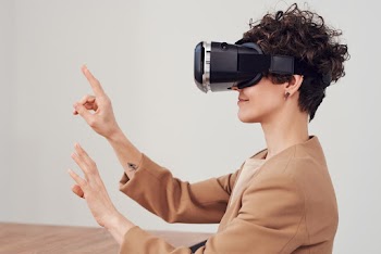 Person Using Virtual Reality Goggles