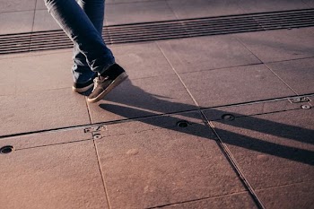 person walking in street