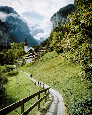 Person Walking on Pathway