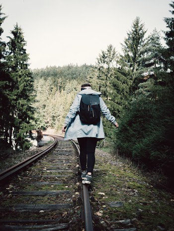 Person Walking On Railway