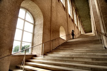 Person Walking Up the Stairs