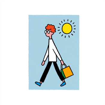 Person Walking with Shopping Bag Under Sunlight