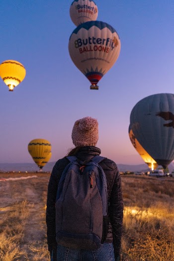 Person Watching The Hot Air Balloons