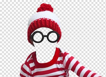 Person wearing black framed eyeglasses and beanie hat, Where's Wally? T-shirt Crochet Halloween costume Beanie, dr seuss transparent background PNG clipart