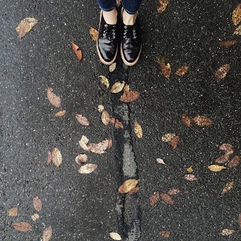 Person Wearing Black Low-top Shoes Standing Concrete Pavement