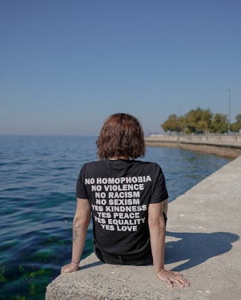 Person Wearing Black T-Shirt