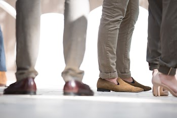 Person Wearing Brown Shoes
