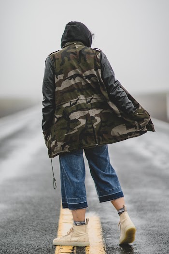 Person Wearing Camouflage Jacket