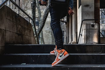 Person Wearing Chicago Air Jordan 1's