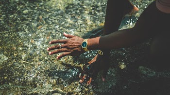 Person Wearing Gold-colored Watch on His Left Hand