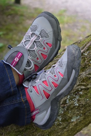 Person Wearing Gray and Pink Skechers Running Shoes