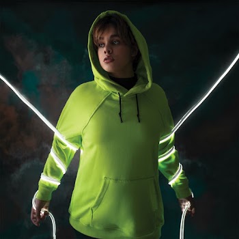 Person Wearing Green Pull-over Hoodie