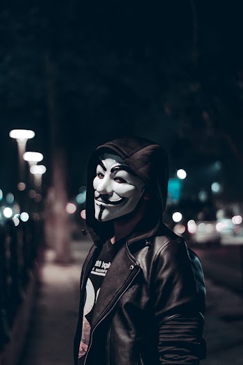Person Wearing Guy Fawkes Mask