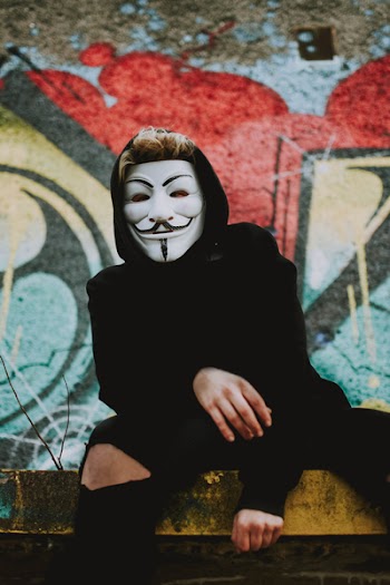 Person Wearing Guy Fawkess Mask