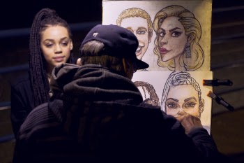 Person Wearing Hoodie Making Illustration