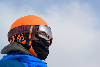 Person Wearing Orange Helmet