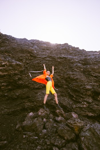 Person Wearing Orange Jacket